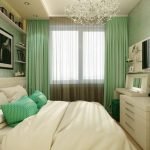 White combined with green in the bedroom