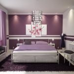 Purple walls in the bedroom