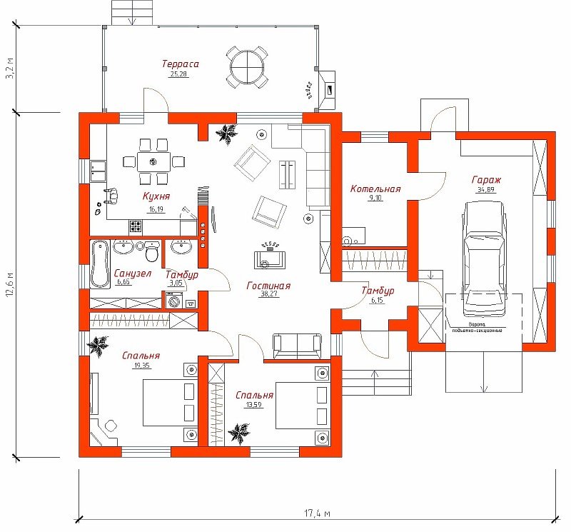 Dimensions d'une maison avec garage